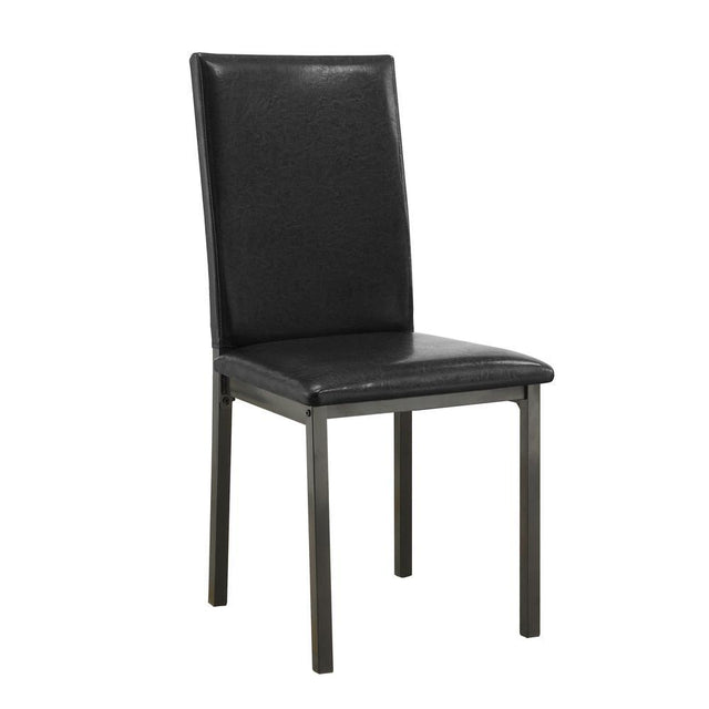 Garza Upholstered Dining Chairs set of 2 black leatherette front angle