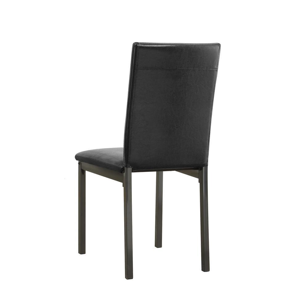 Garza Upholstered Dining Chair black leatherette side angle