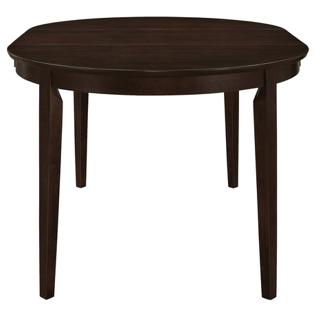 Detail view of Gabriel Cappuccino dining chairs