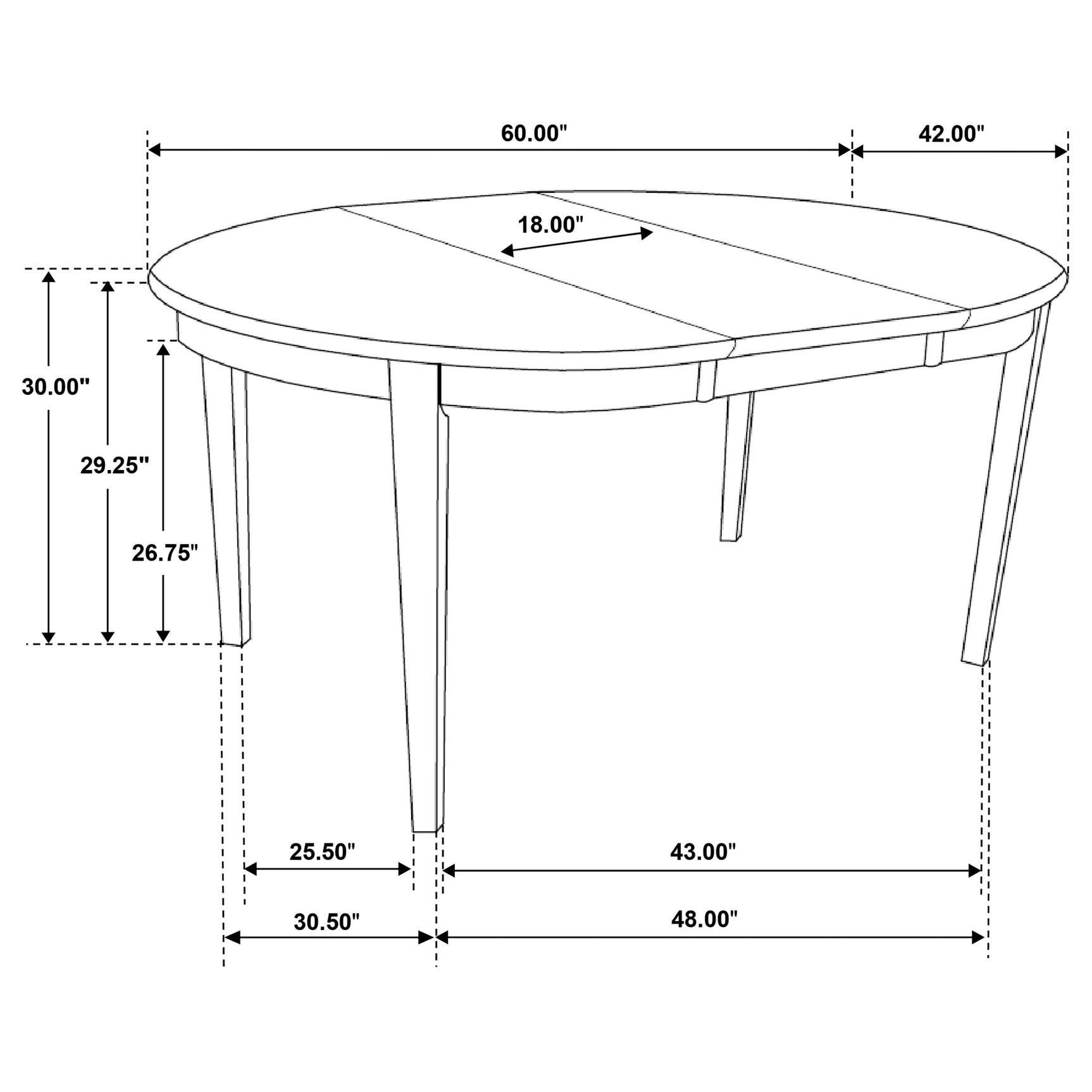 Room angle showing dining set with 6 chairs