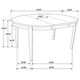 Room perspective of dining set in showroom