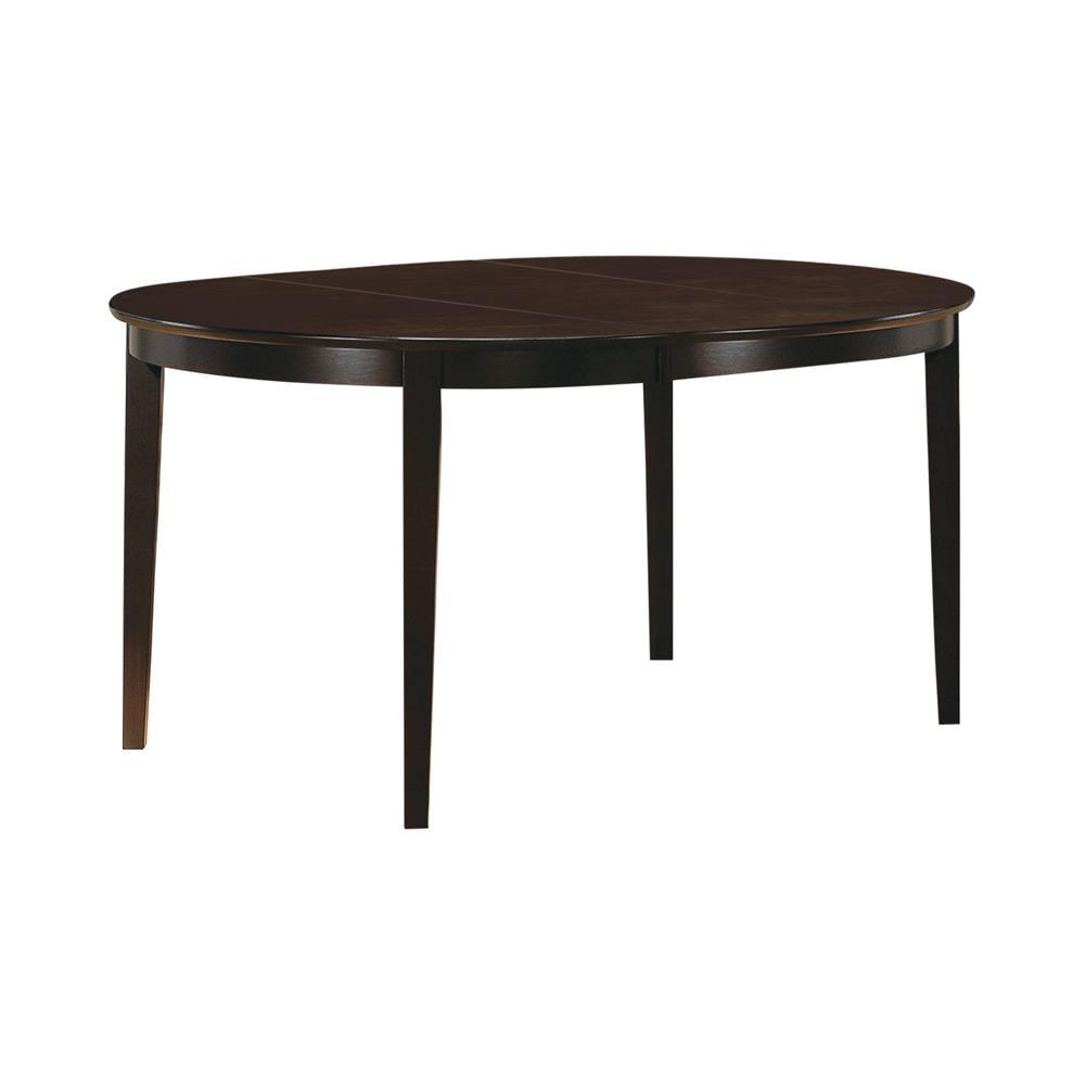 Gabriel Oval Dining Table cappuccino finish top view