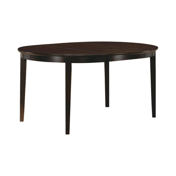 Gabriel Oval Dining Table cappuccino finish top view