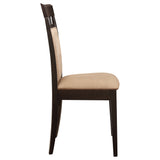 upholstery detail on the Gabriel Cappuccino dining chairs