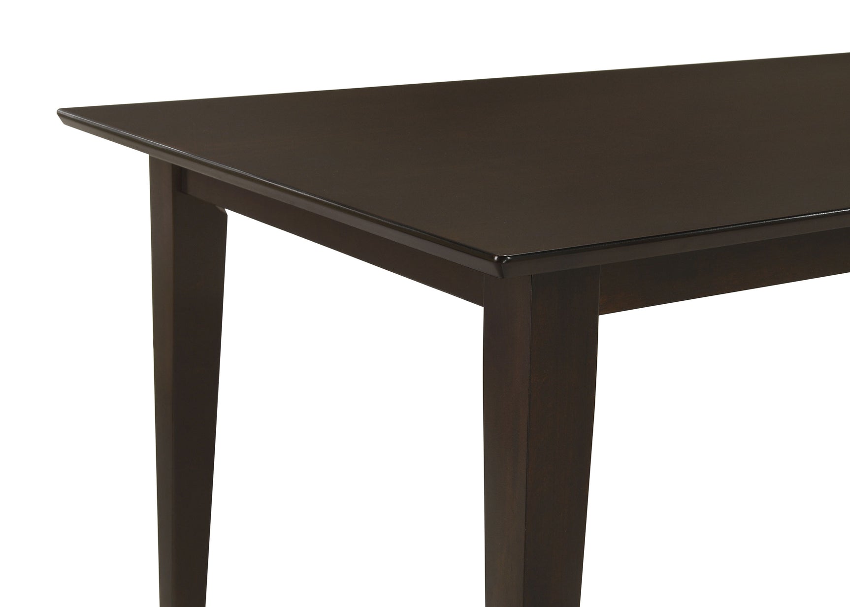 Main view of rectangular dining table with four side chairs