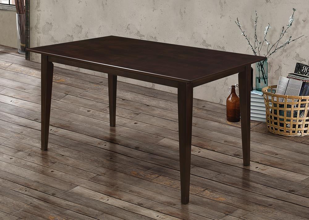 Gabriel Rectangular Dining Table in Cappuccino, front angled view