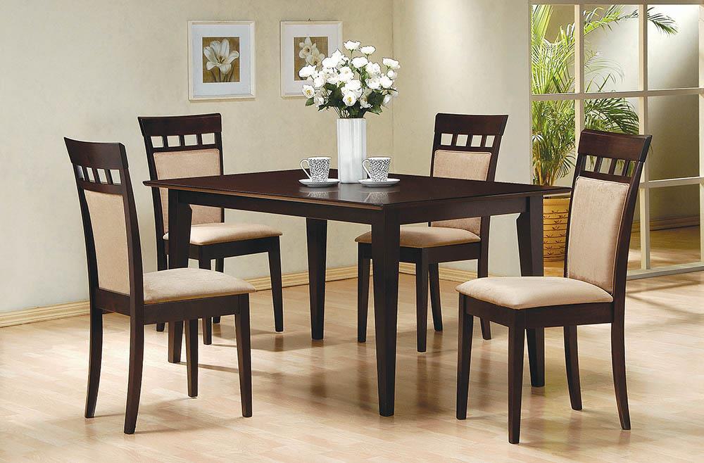 Gabriel dining table showing angled tapered legs