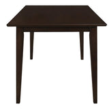 Gabriel dining table close-up of beveled edge and wood grain