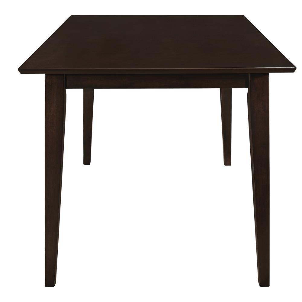 Gabriel dining table close-up of beveled edge and wood grain