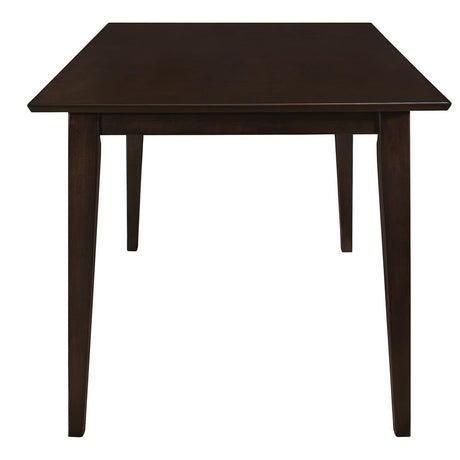 Gabriel dining table close-up of beveled edge and wood grain