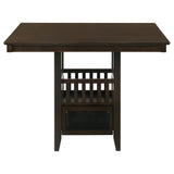 Front view of Jaden Espresso Square Counter Height dining table