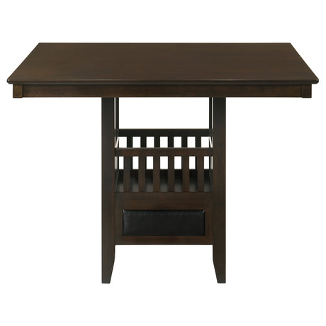 Side view of Jaden Espresso Square dining chairs