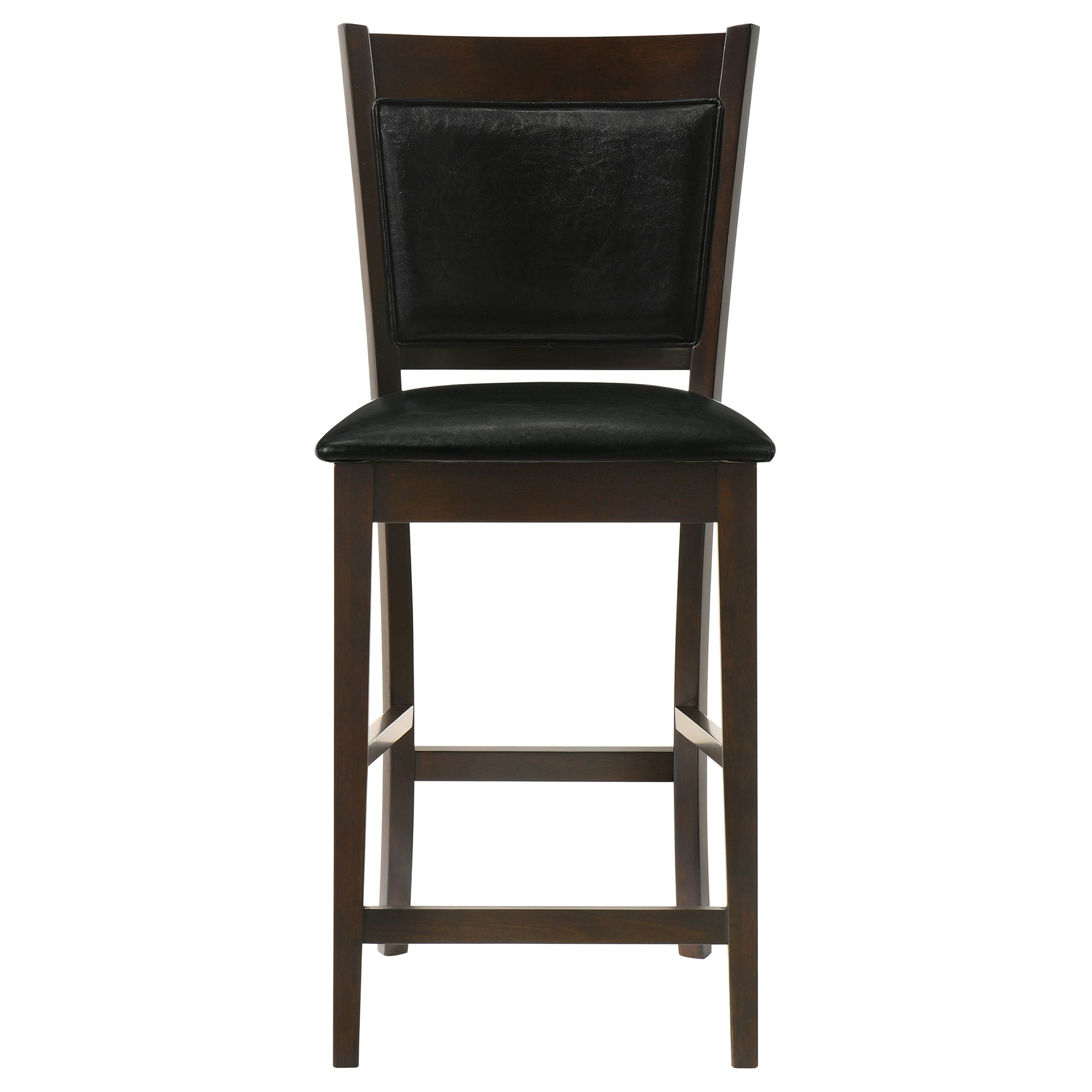Side angle of espresso finish dining table
