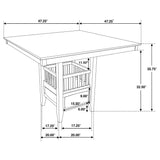 Angle showing table and chairs seating