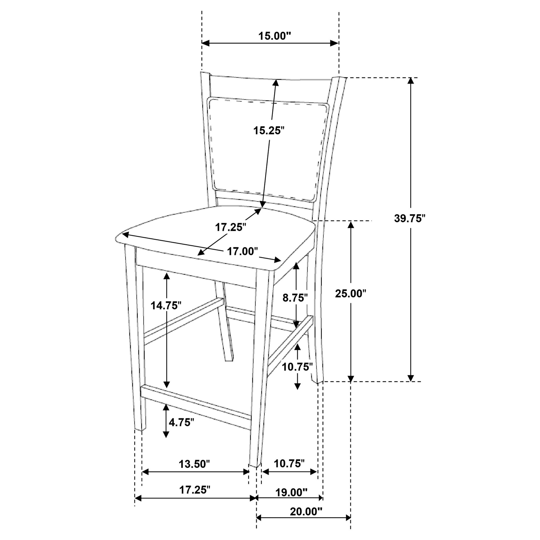 Full view of dining set in room setting