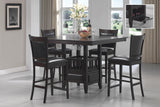 Jaden counter height table top close-up showing espresso finish and rounded edges