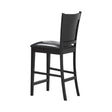 Jaden Upholstered Counter Height Stool in black leatherette and espresso finish, front angle