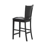 Jaden Upholstered Counter Height Stool in black leatherette and espresso finish, front angle