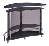 Set up with glasses and bottles on bar unit
