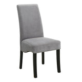 Black finished solid wood legs of Stanton side chair
