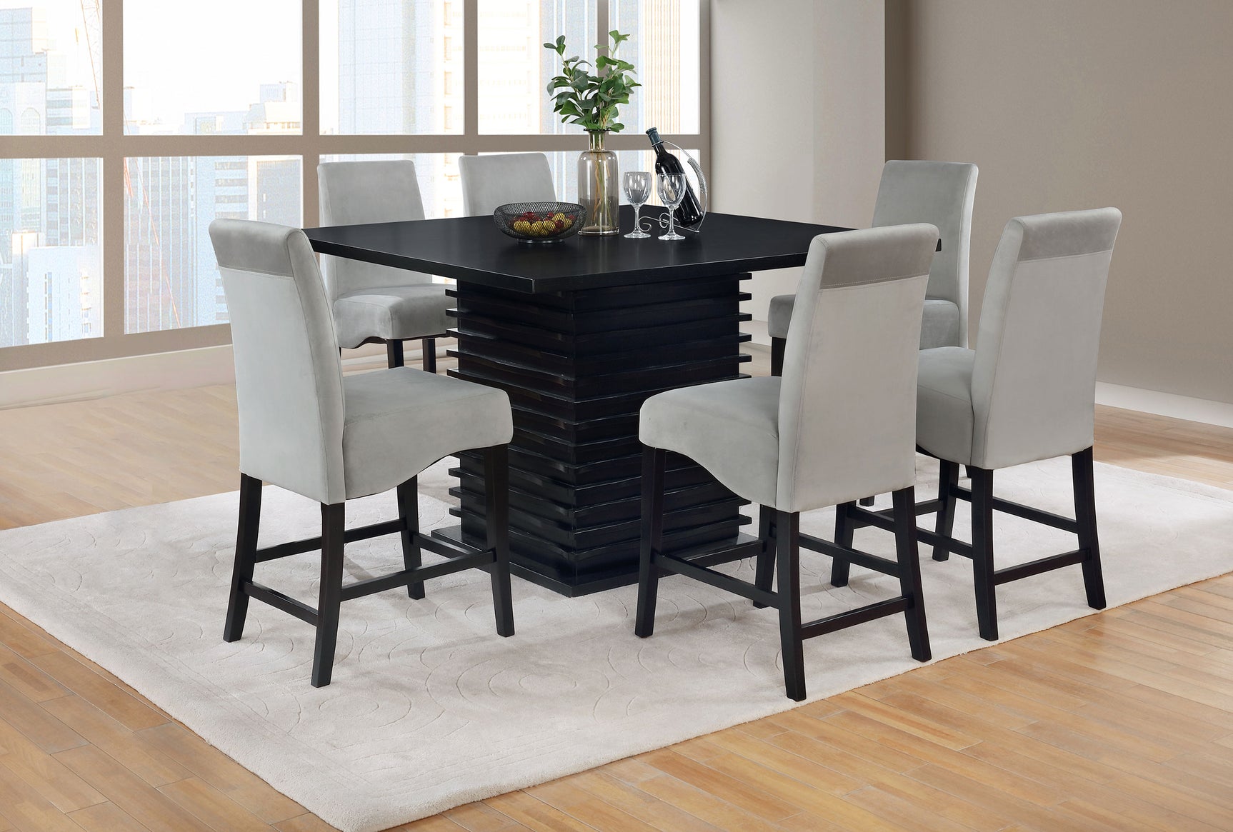 Stanton square counter height dining set side view showing chairs