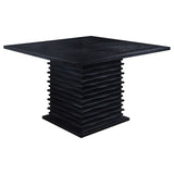 Side view of Stanton black gray square counter height set