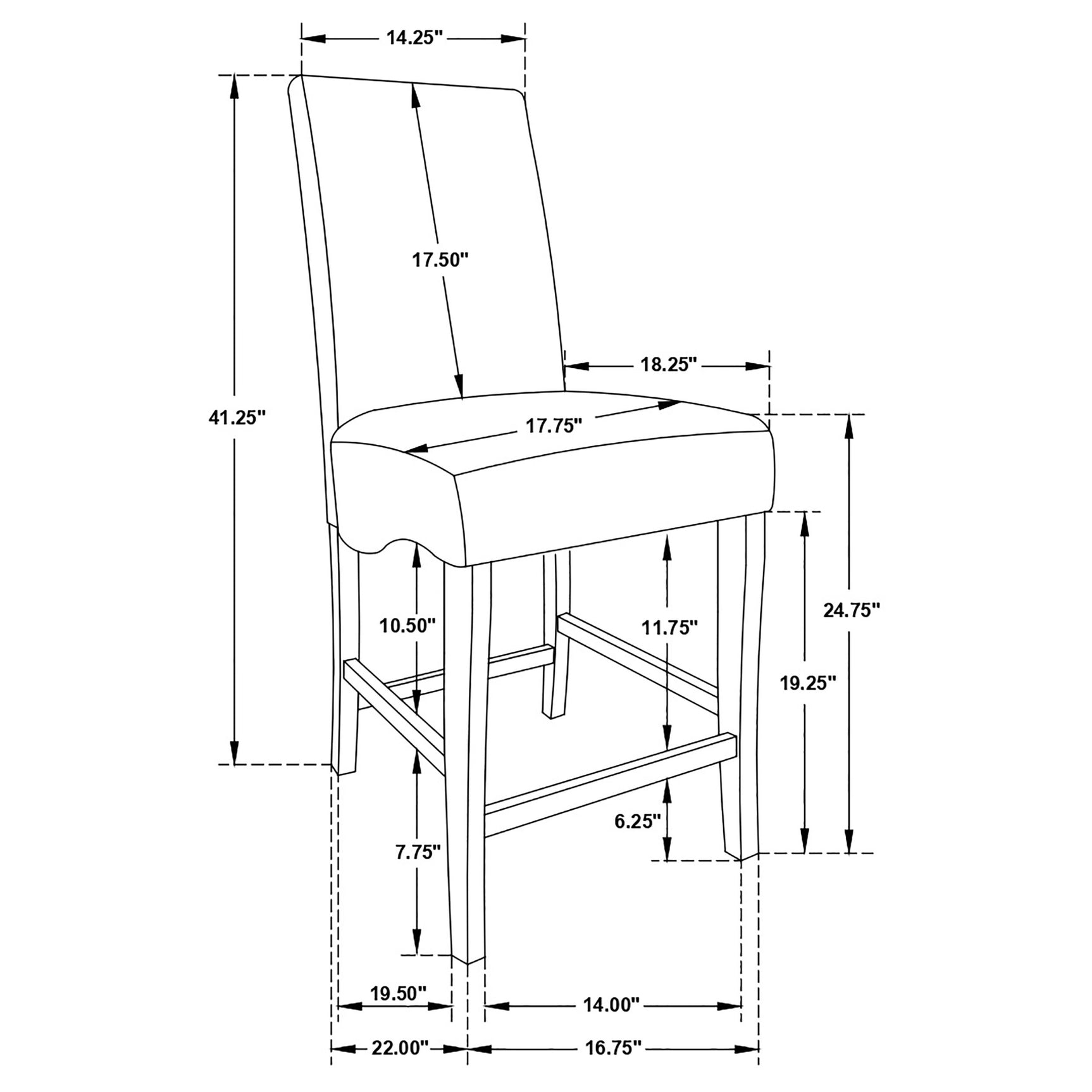 Side view showing the seating and table of Stanton dining set