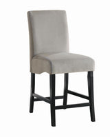 Set of two Stanton grey and black upholstered counter height chairs