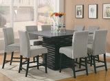 Black wood legs detail on Stanton upholstered counter height chair