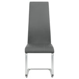 Front angle of Anges white and grey dining room set