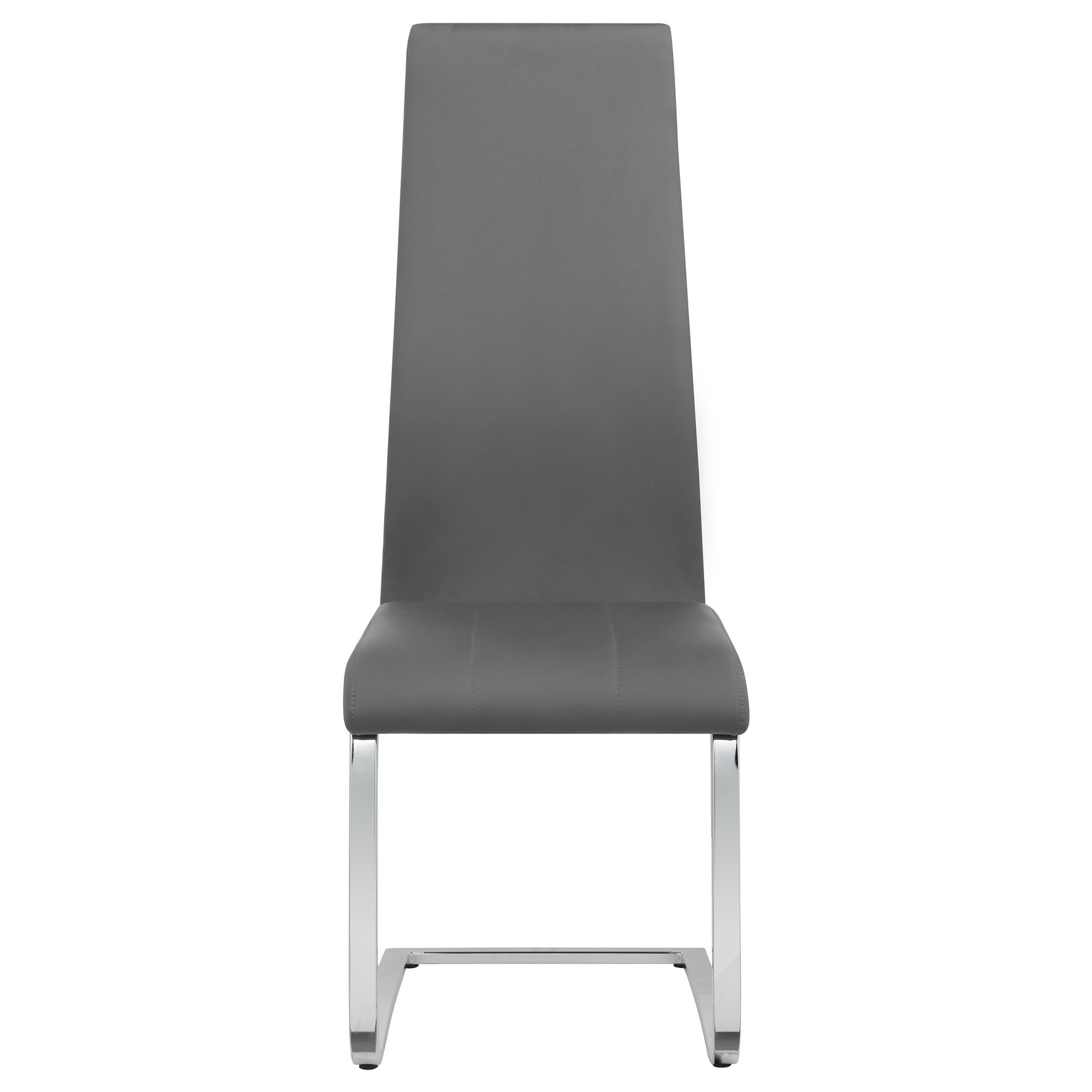 Front angle of Anges white and grey dining room set