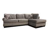Side view of Selena Mercury Smoke 124 inch sectional sofa