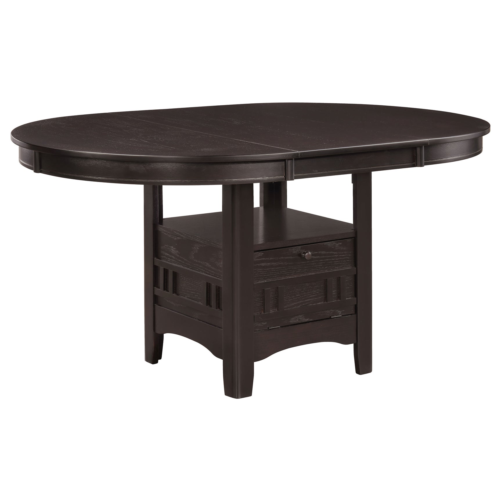 Lavon Espresso Oval Extension Leaf Dining Room Set detail view