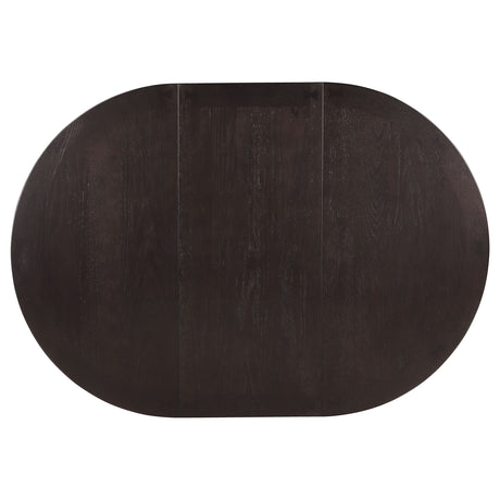 Lavon Espresso Oval Extension Leaf Dining Room Set room view