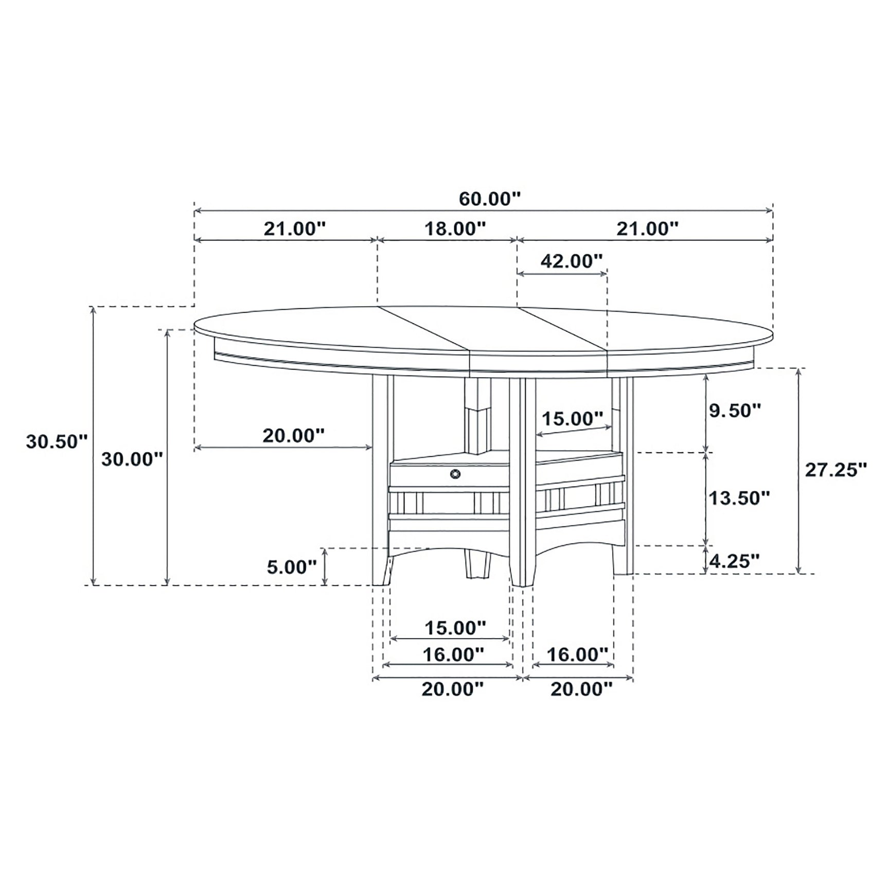 Lavon Espresso Oval Extension Leaf Dining Room Set room view