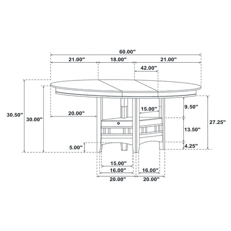 Lavon Espresso Oval Extension Leaf Dining Room Set room view