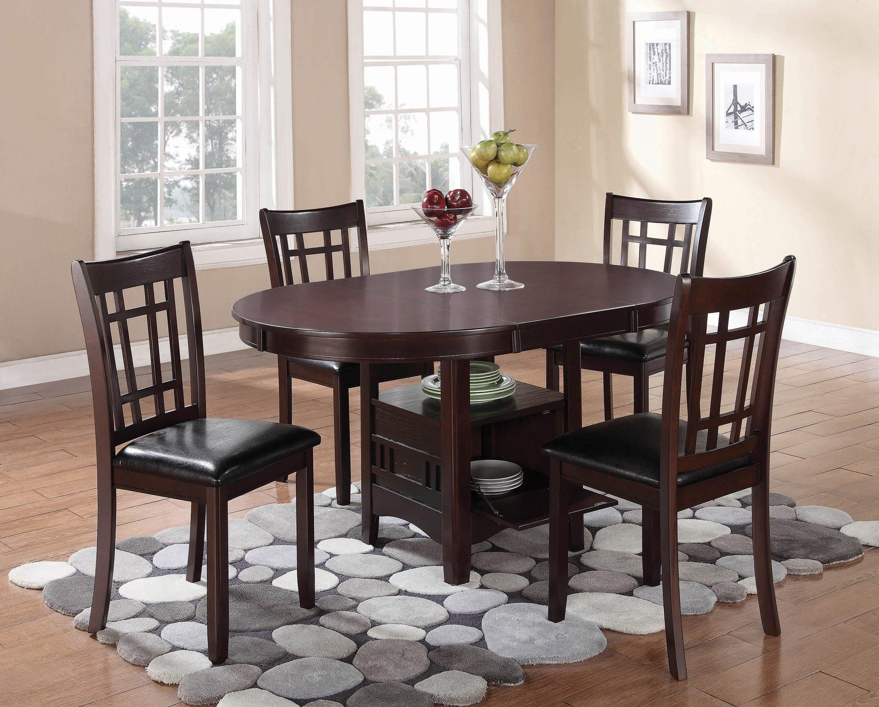 Lavon Collection stools showing lattice back design and footrest