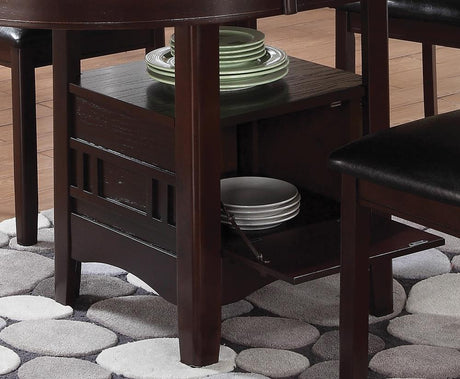 Top view of Lavon Dining Table surface with 18" leaf extended