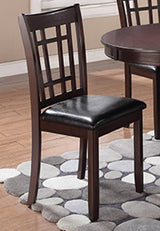 Lavon Dining Table with matching black leatherette cushioned chairs