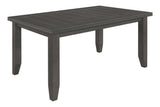 Dalila rectangular plank top dining table dark grey - angled side view