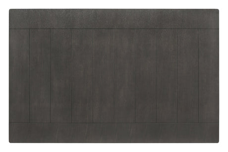Dalila rectangular plank top dining table dark grey - close-up of leg design