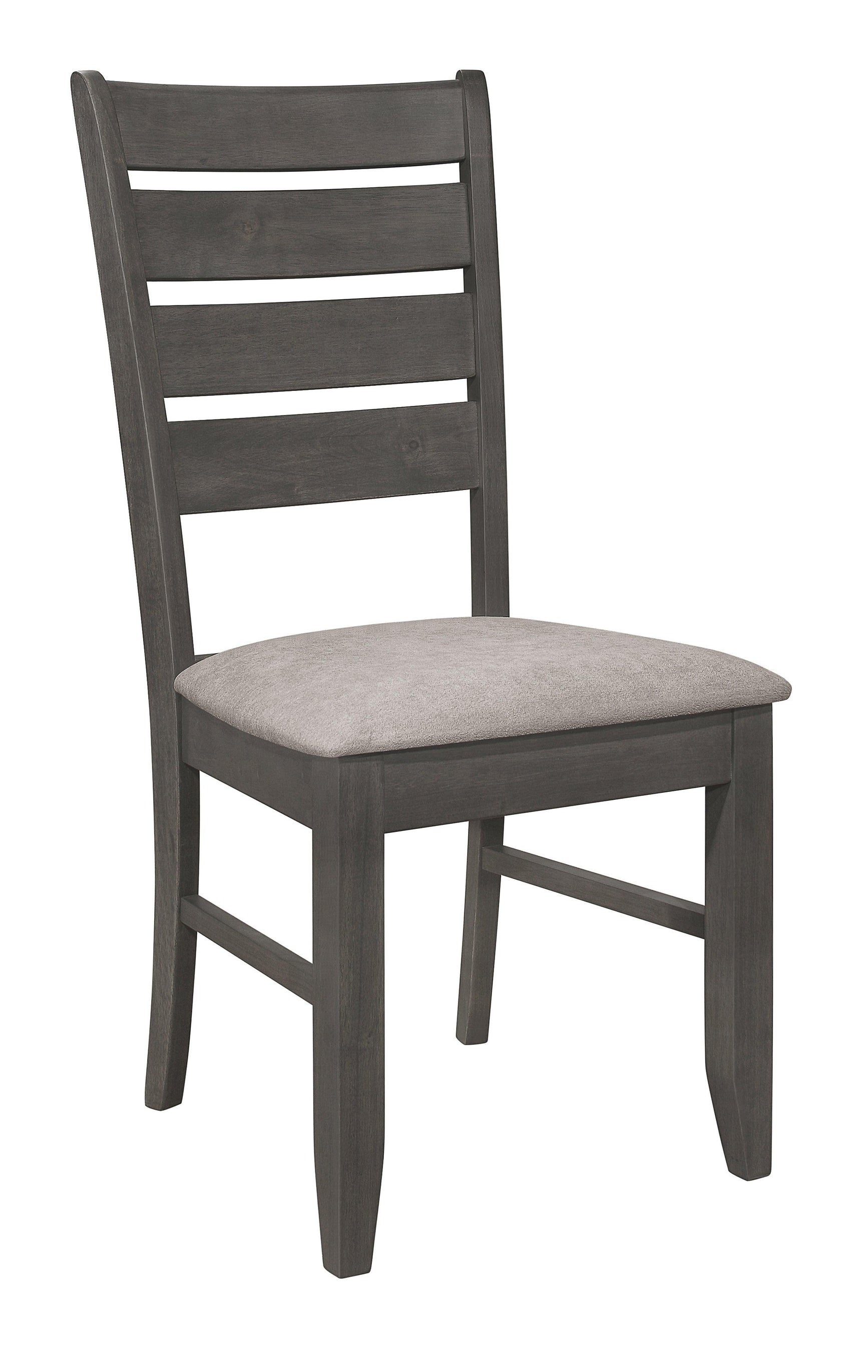 Dalila rectangular plank top dining table dark grey - full length side view