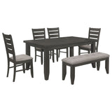 Close-up detail of Dalila Dark Grey dining table surface