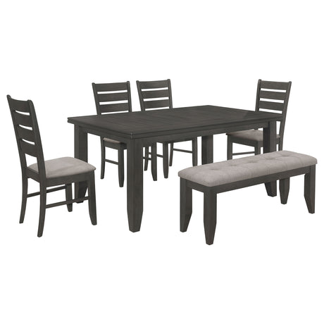 Close-up detail of Dalila Dark Grey dining table surface
