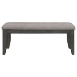 Close-up of bench padding and frame