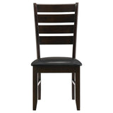 Dalila Ladder Back Side Chair side angle showing flared back slats