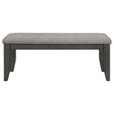 Dalila Grey Upholstered Padded Cushion Bench side leg detail