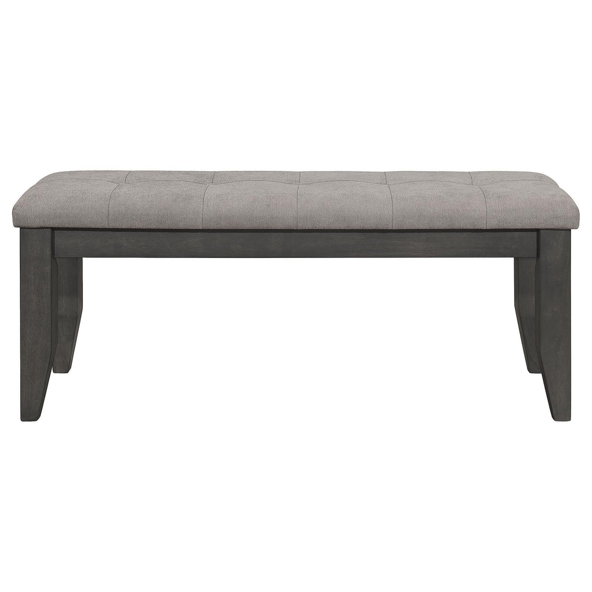Dalila Grey Upholstered Padded Cushion Bench side leg detail