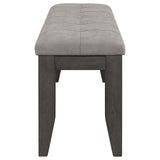 Dalila Grey Upholstered Padded Cushion Bench full front view