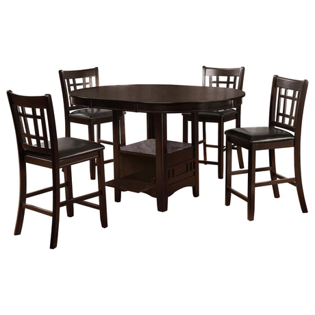 Lavon Espresso Oval Counter Height Dining Set side view